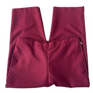 Alfred Dunner Classic Fit Dress Pants Burgundy Comfort Waist Pockets 18P NWT